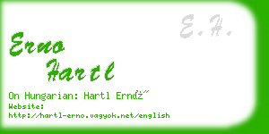 erno hartl business card